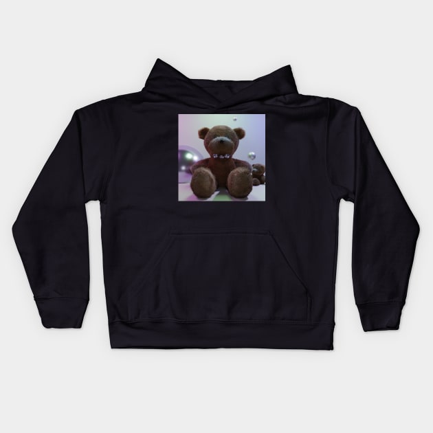 Teddy Bear Toy Kids Hoodie by MeditativeLook